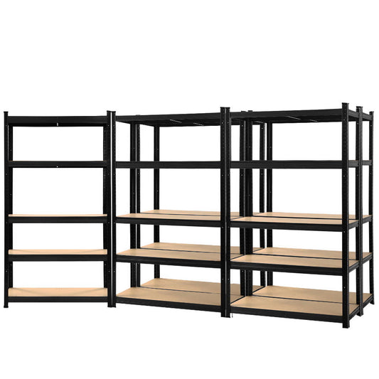 Marlook 5x1.8M Garage Shelving Warehouse Rack Pallet Racking Storage Shelf Black