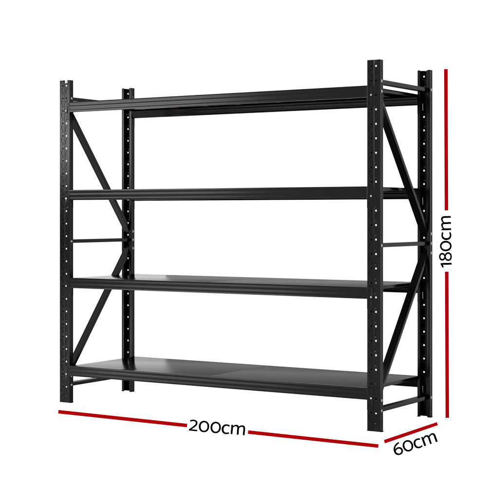 Marlook 2Mx1.8M Garage Shelving Warehouse Rack Pallet Racking Storage Shelf Black