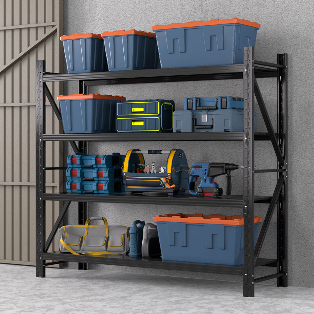 Marlook 2Mx1.8M Garage Shelving Warehouse Rack Pallet Racking Storage Shelf Black