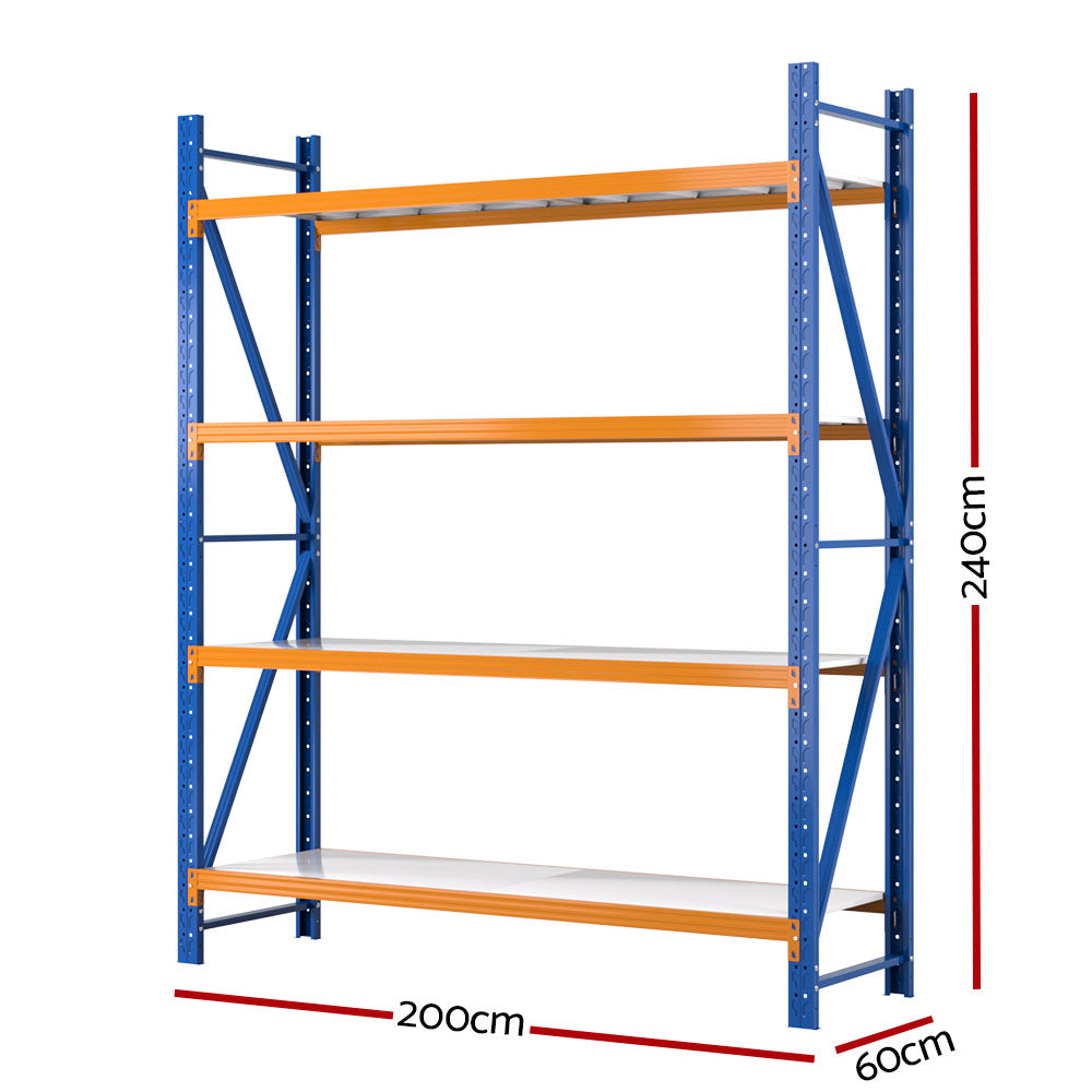 Marlook 2.4Mx2M Garage Shelving Warehouse Rack Pallet Racking Storage Shelf Blue